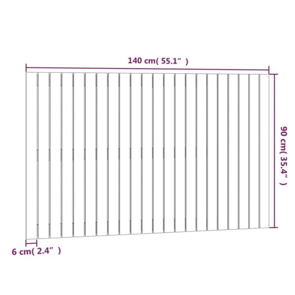 vidaXL Veggmontert hodegavl 140x3x90 cm heltre furu