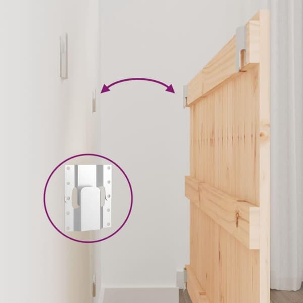 vidaXL Veggmontert hodegavl 108x3x60 cm heltre furu