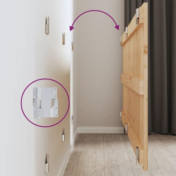 vidaXL Veggmontert hodegavl 166x3x60 cm heltre furu