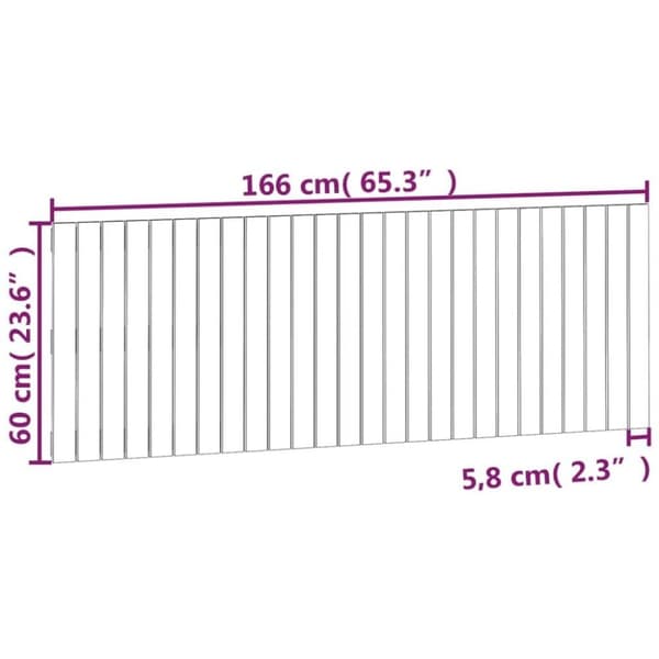 vidaXL Veggmontert hodegavl 166x3x60 cm heltre furu