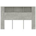 Miniatyrbilde 4 av 8: vidaXL Sengegavlskap betonggrå 160x18,5x104,5 cm