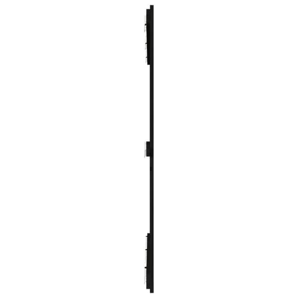 vidaXL Veggmontert sengegavl svart 140x3x110 cm heltre furu