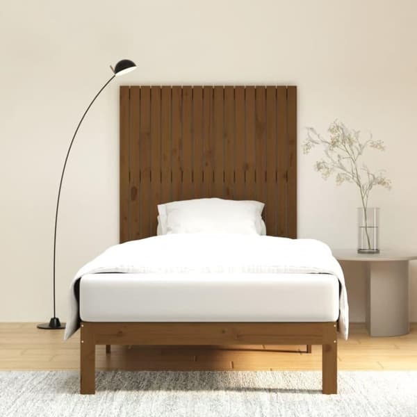 vidaXL Veggmontert hodegavl honningbrun 108x3x110 cm heltre furu