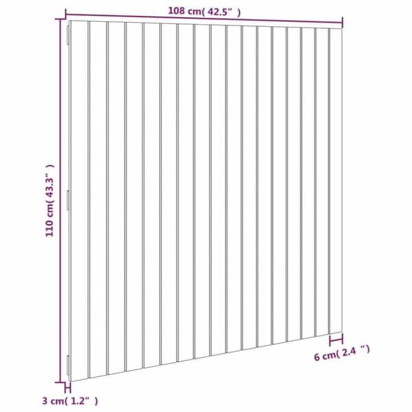 vidaXL Veggmontert hodegavl honningbrun 108x3x110 cm heltre furu