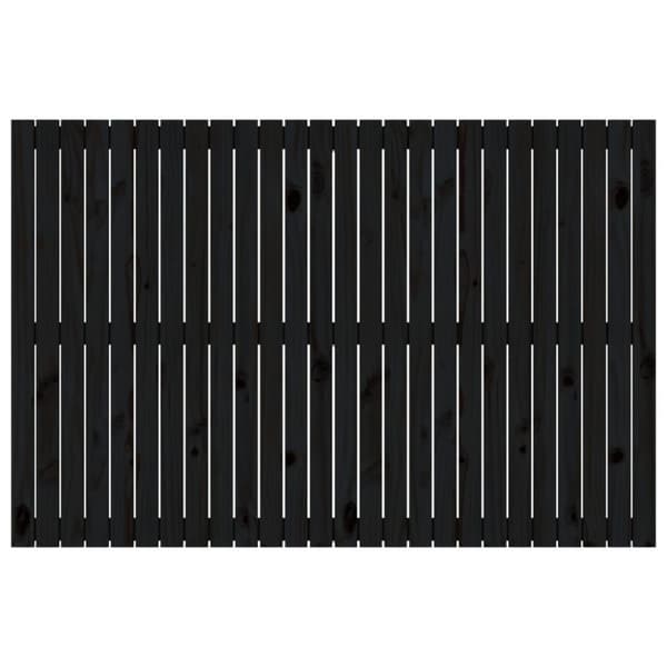 vidaXL sengegavl 166x3x110 cm massivt fyrretræ sort