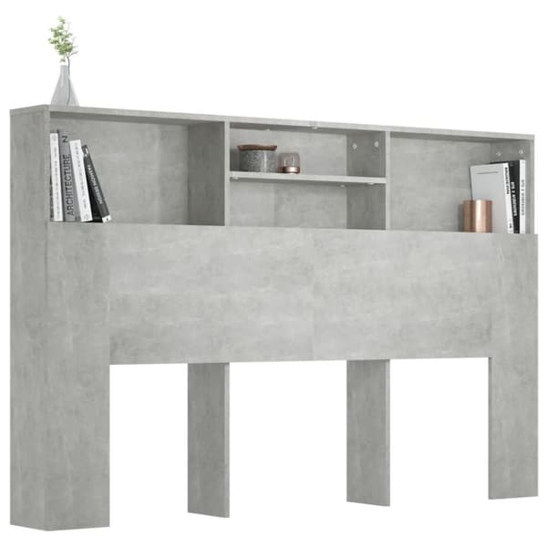 vidaXL Sängynpääty säilytystilalla betoninharmaa 160x19x103,5 cm