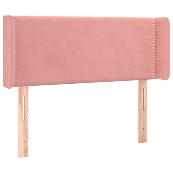 vidaXL Sänggavel med kanter rosa 103x16x78/88 cm sammet