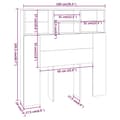Miniatyrbillede 7 af 8: vidaXL sengegavl med opbevaring 100x19x103,5 cm hvid