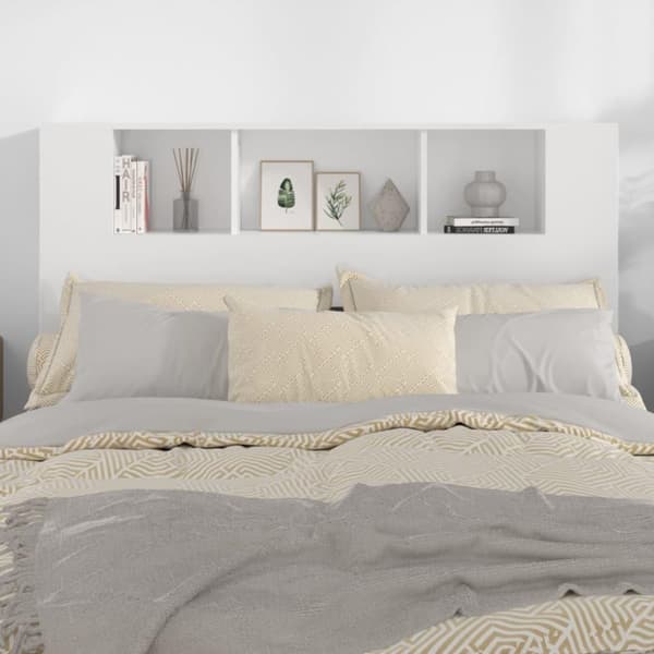 vidaXL sengegavl med opbevaring 140x18,5x104,5 cm hvid