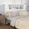Miniatyrbillede 7 af 8: vidaXL sengegavl med opbevaring 140x18,5x104,5 cm hvid