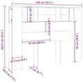 Miniatyrbillede 8 af 8: vidaXL sengegavl med opbevaring 140x18,5x104,5 cm hvid