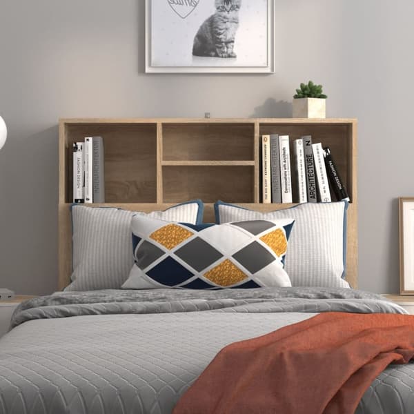 vidaXL sengegavl med opbevaring 100x19x103,5 cm sonoma-eg