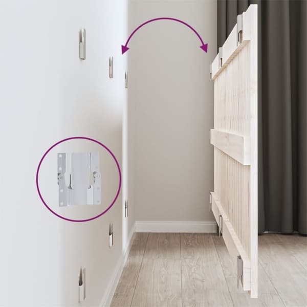 vidaXL sengegavl 159,5x3x60 cm massivt fyrretræ hvid