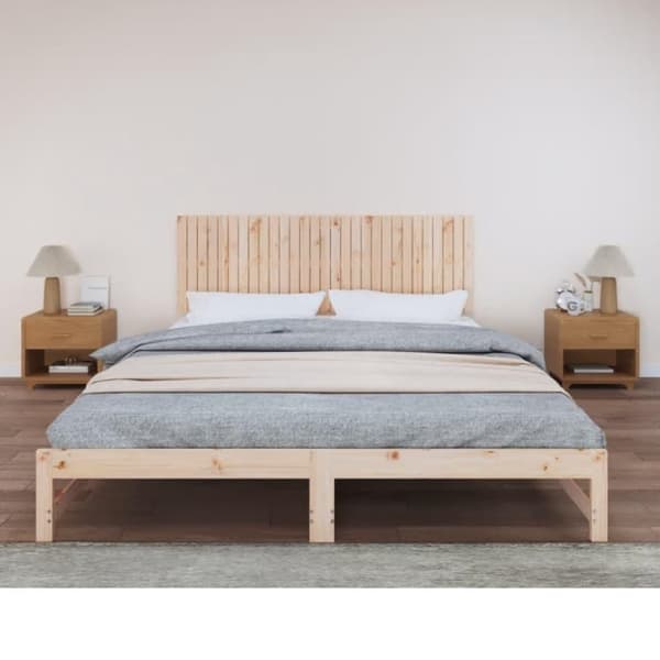 vidaXL Sängynpääty seinälle 185x3x60 cm täysi mänty