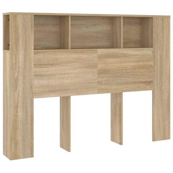 vidaXL sengegavl med opbevaring 140x18,5x104,5 cm sonoma-eg