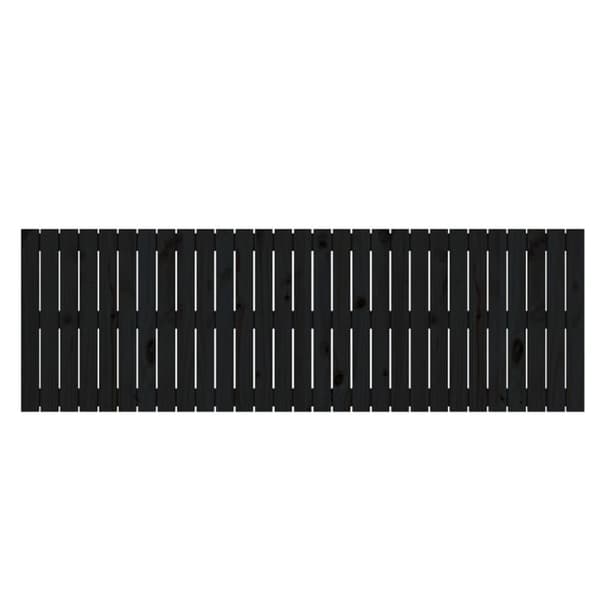 vidaXL sengegavl 185x3x60 cm massivt fyrretræ sort