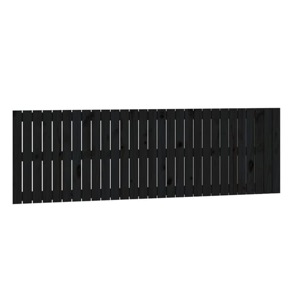 vidaXL sengegavl 185x3x60 cm massivt fyrretræ sort