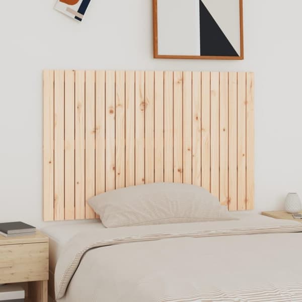 vidaXL Sängynpääty seinälle 140x3x90 cm täysi mänty