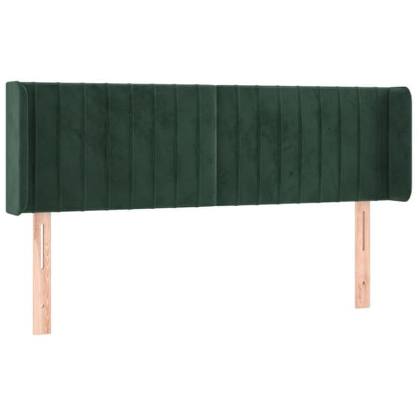 vidaXL Sänggavel LED mörkgrön 147x16x78/88 cm sammet