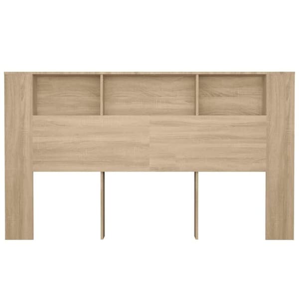 vidaXL sengegavl med opbevaring 180x18,5x104,5 cm sonoma-eg