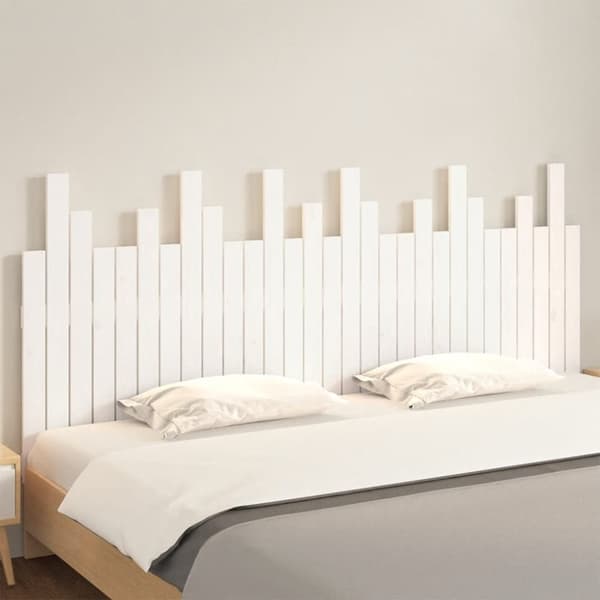 vidaXL sengegavl 185x3x80 cm massivt fyrretræ hvid