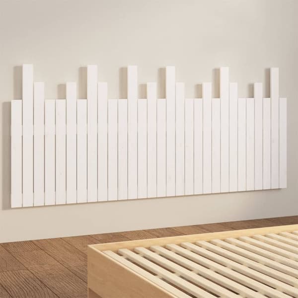 vidaXL sengegavl 185x3x80 cm massivt fyrretræ hvid