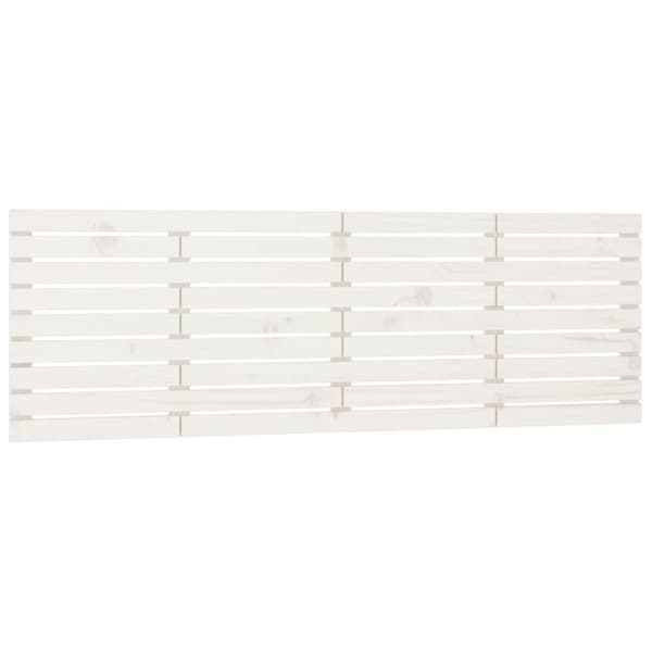 vidaXL Veggmontert sengegavl hvit 206x3x63 cm heltre furu