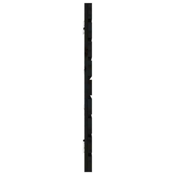 vidaXL Sängynpääty seinälle musta 166x3x63 cm täysi mänty