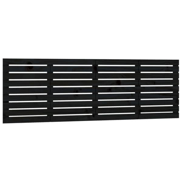 vidaXL Sängynpääty seinälle musta 166x3x63 cm täysi mänty
