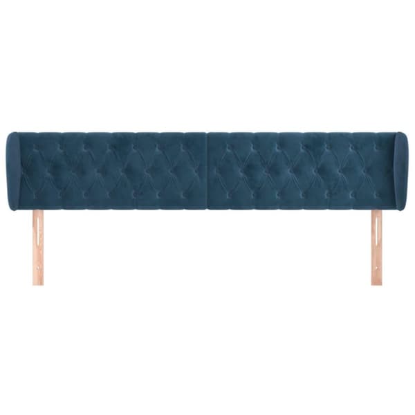 vidaXL Sänggavel med kanter mörkblå 183x23x78/88 cm sammet