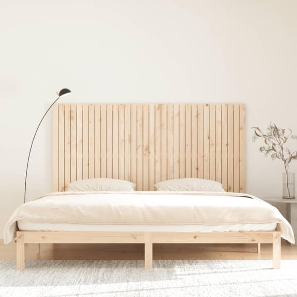 vidaXL Sängynpääty seinälle 204x3x110 cm täysi mänty
