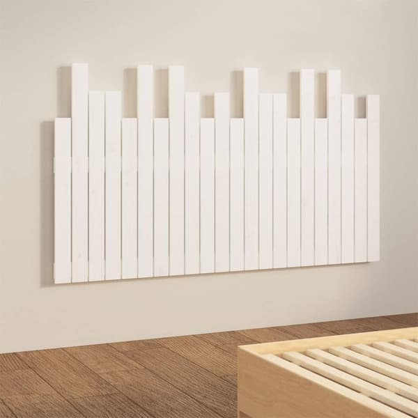 vidaXL sengegavl 140x3x80 cm massivt fyrretræ hvid