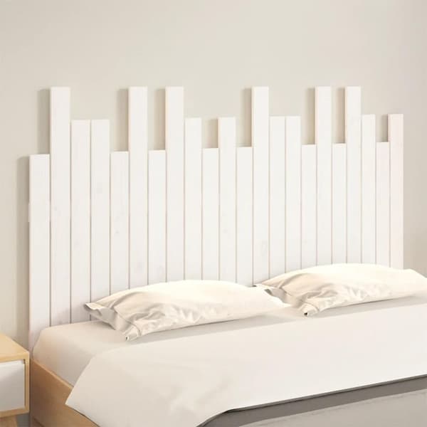 vidaXL sengegavl 140x3x80 cm massivt fyrretræ hvid