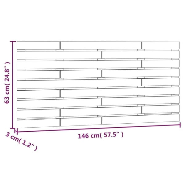 vidaXL sengegavl 146x3x63 cm massivt fyrretræ