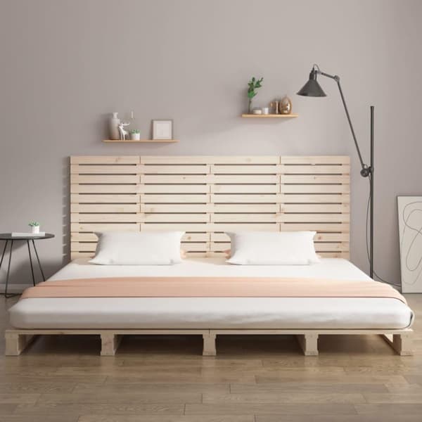 vidaXL Sängynpääty seinälle 166x3x91,5cm täysi mänty