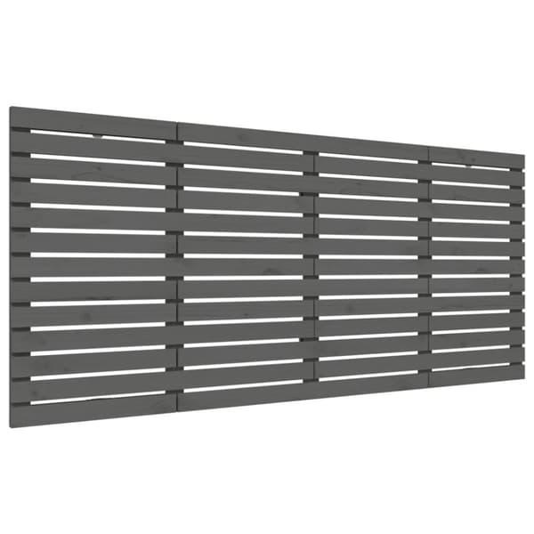 vidaXL Sängynpääty seinälle harmaa 206x3x91,5 cm täysi mänty