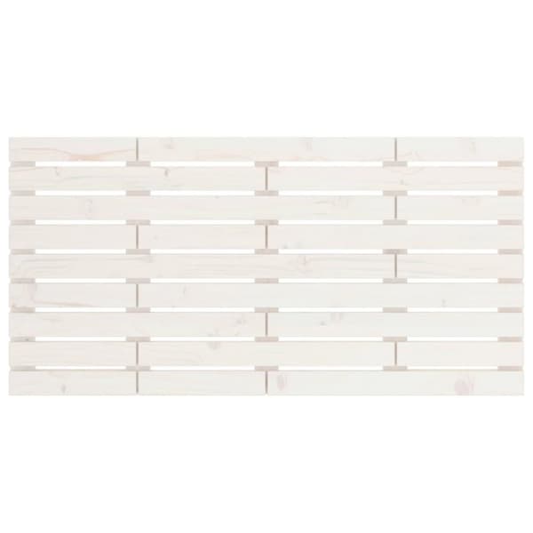 vidaXL sengegavl 126x3x63 cm massivt fyrretræ hvid