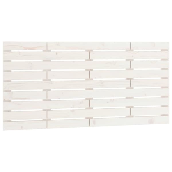 vidaXL sengegavl 126x3x63 cm massivt fyrretræ hvid