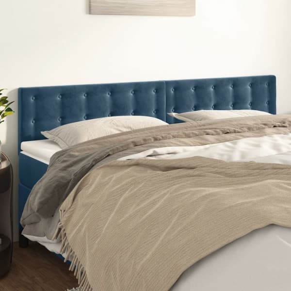 vidaXL Huvudgavlar 2 st mörkblå 90x5x78/88 cm sammet