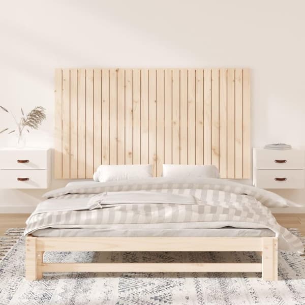 vidaXL Sängynpääty seinälle 159,5x3x90 cm täysi mänty