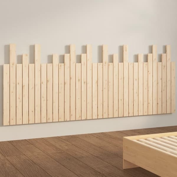 vidaXL Sängynpääty seinälle 204x3x80 cm täysi mänty