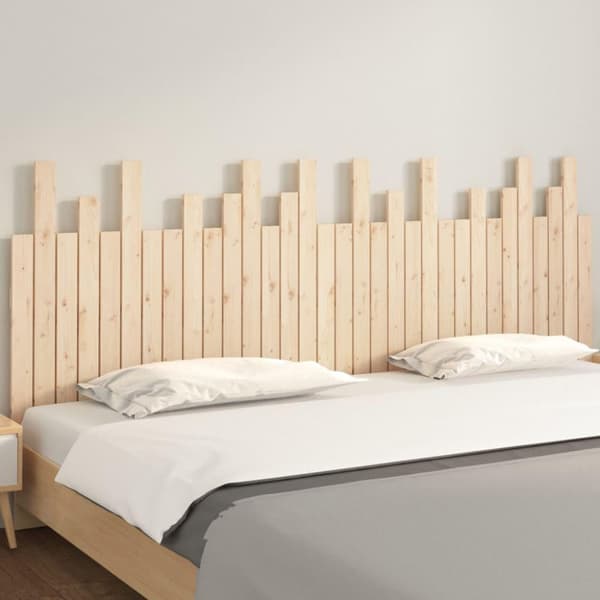 vidaXL Sängynpääty seinälle 204x3x80 cm täysi mänty