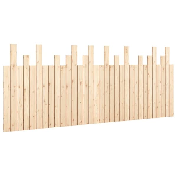 vidaXL Sängynpääty seinälle 204x3x80 cm täysi mänty