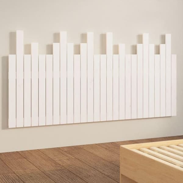 vidaXL sengegavl 166x3x80 cm massivt fyrretræ hvid