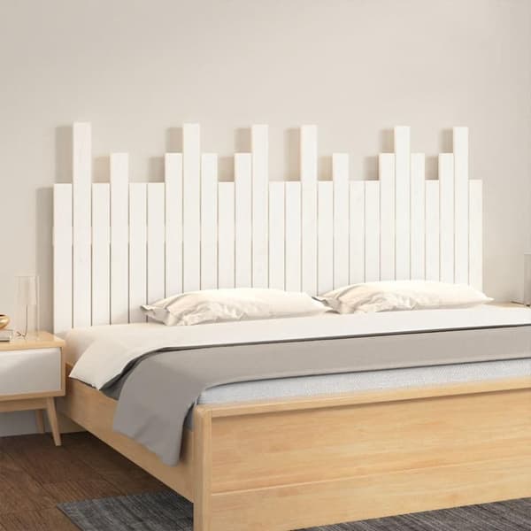 vidaXL sengegavl 166x3x80 cm massivt fyrretræ hvid