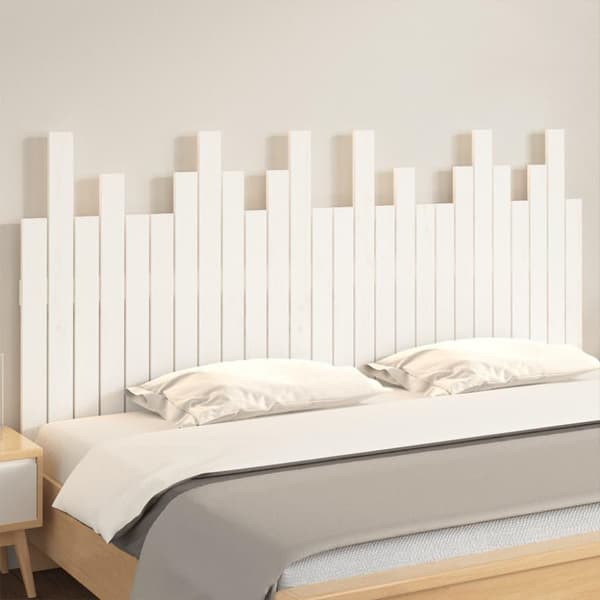 vidaXL sengegavl 166x3x80 cm massivt fyrretræ hvid