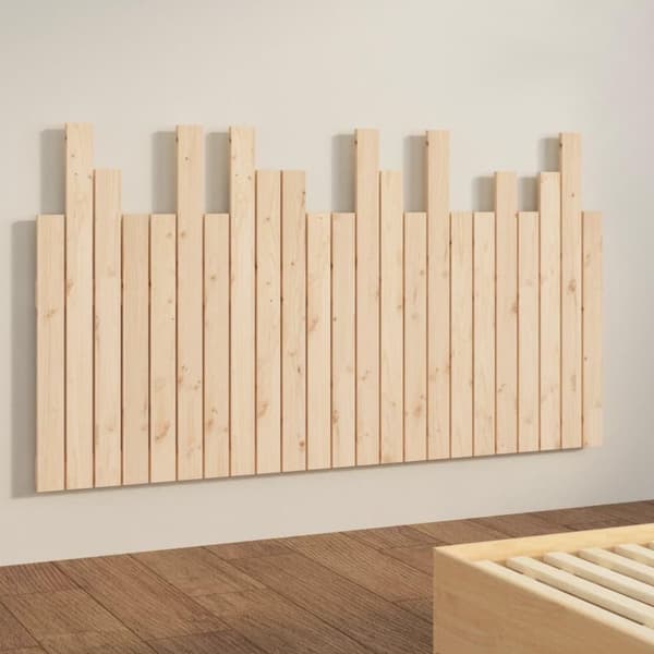 vidaXL Sängynpääty seinälle 146,5x3x80 cm täysi mänty