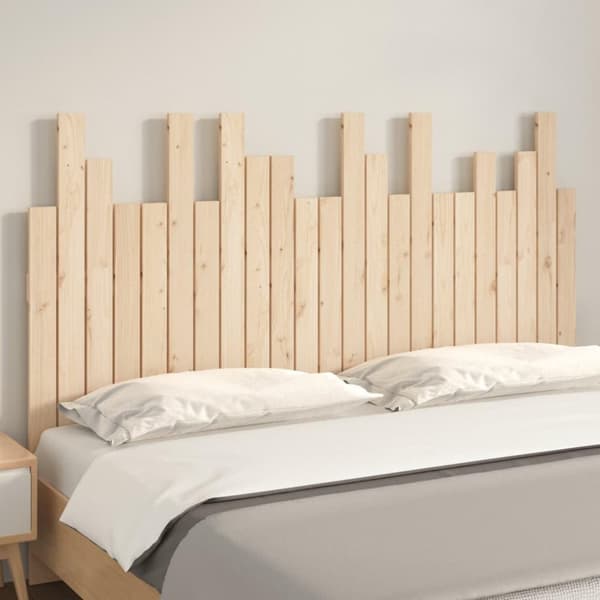 vidaXL Sängynpääty seinälle 146,5x3x80 cm täysi mänty