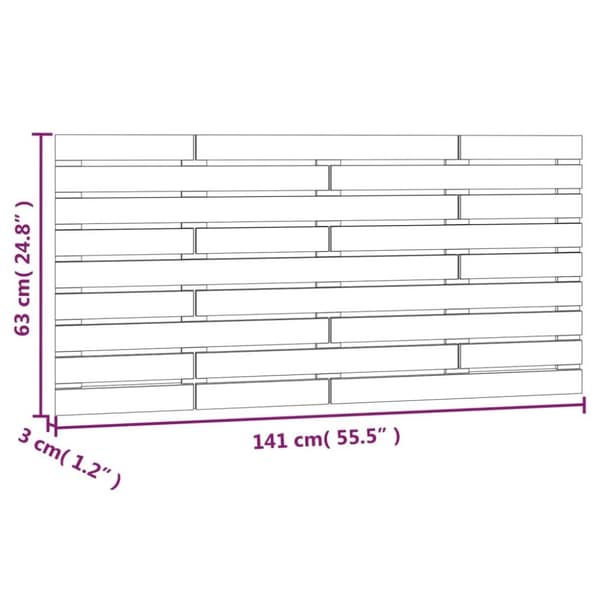 vidaXL Veggmontert hodegavl 141x3x63 cm heltre furu