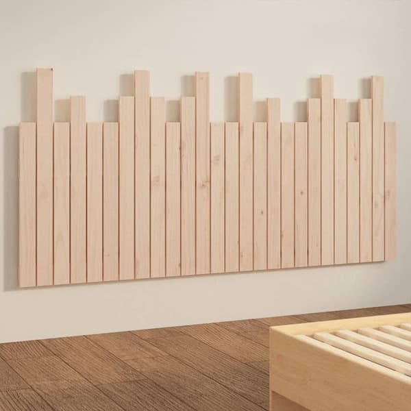 vidaXL Sängynpääty seinälle 166x3x80 cm täysi mänty